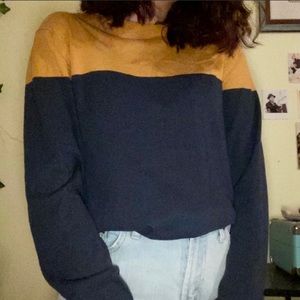 gold & navy sweater
